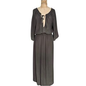 Dance & Marvel Gray Boho Style loose Long Sleeve Maxi Dress Size S